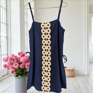 Lilly Pulitzer Elegant Navy and Gold Romper EXCELLENT CONDITION